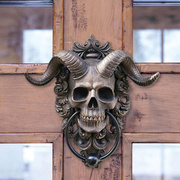 户外摆件门环特色朋克，撒旦骷髅羊头墙壁，装饰挂件家居树脂工艺品