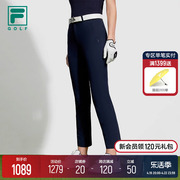fila斐乐女士梭织长裤，2024夏简约(夏简约)基础高尔夫运动直口裤