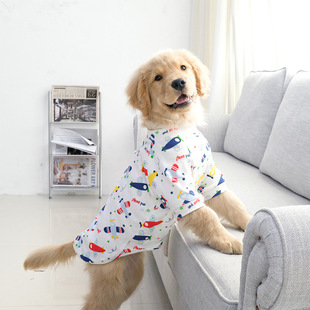 大狗狗衣服夏季薄款居家睡衣金毛拉布拉多，夏天透气中型大型犬夏装