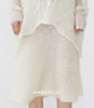 AMBER LIU设计师品牌 春季超柔软kid马海毛中长款针织半身裙