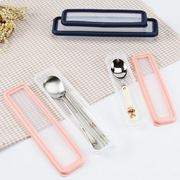 韩国进口塑料便携勺筷盒便携餐具盒透明塑料，勺筷餐具盒筷子盒1p