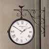 新欧式复古客厅静音双面钟美式乡村铁艺工艺挂钟仿古两面钟双面品