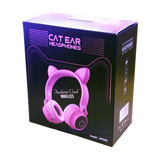 儿童无线蓝牙耳机头戴式BT028C游戏发光猫耳朵耳机女跨境电商