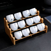 茶杯架子功夫茶具竹制，收纳架沥水架，多层置物架客厅办公室茶道配件