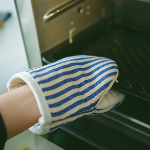 早上好商店日式条纹鸭嘴形状隔热手套微波炉手套烘焙烤箱手套