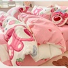 可爱草莓熊少女四件套100全棉纯棉小清新床上用品被套床单三件套4