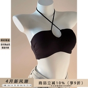 小胸聚拢内衣女挂脖式性感无肩带防滑抹胸无钢圈收副乳美背文胸罩