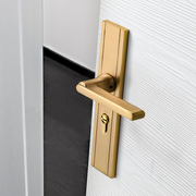 现代简约门锁室内卧室，门锁静音磁吸房门锁家用门把手金色黑色门锁