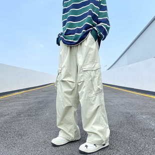 夏季日系cityboy裤子男美式机能速干工装裤宽松潮牌休闲直筒长裤