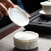 防烫茶杯托白瓷小杯垫杯托羊脂玉，陶瓷功夫茶具零配茶杯创意隔热垫