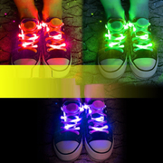 led发光闪光荧光鞋带夜跑舞蹈，酒吧七彩变闪光夜光帆布鞋夜跑鞋灯