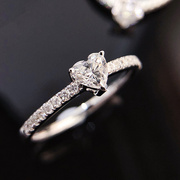 宝创集0.3克拉GIA天然钻石戒指18K金心形钻石精致品质浪漫简约风