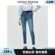 teenieweenie小熊夏牛仔裤长裤黑色，小脚裤铅笔裤，修身裤子女士