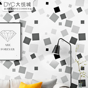 北欧风格壁纸 ins电视背景黑白格子几何卧室客厅现代简约网红墙纸