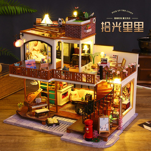 创意手工diy小屋拾光里里制作模型木质拼装玩具阁楼房子生日礼物