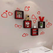 创意格子墙上置物架卧室 LOVE字母壁挂婚房装饰烤漆客厅墙壁隔板