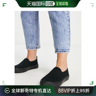 香港直邮潮奢asos女士设计宽版圆点直入式，板鞋(黑色)