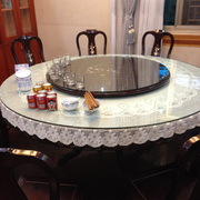 圆桌布布艺田园圆形蕾丝桌布家用欧式小转盘台布简约Y现代餐桌垫