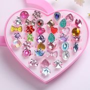 b儿童戒指环，卡通女孩公主首饰，水晶宝石钻石玩具女童