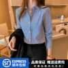 条纹衬衫女2023夏季韩版宽松设计感小众竖条纹职业装长袖上衣