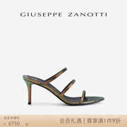Giuseppe ZanottiGZ女士SS24春夏尖头细跟露趾高跟鞋穆勒鞋