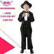 儿童燕尾服男童魔术师服装花童礼服主持钢琴套装卓别林舞台演