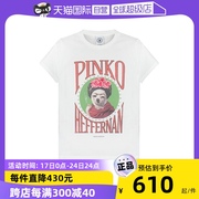 自营Pinko 20秋冬联名款米老鼠女士短袖T恤 Y6LC女装上衣