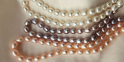 北海彩色米粒珍珠项链锁骨，链水滴天然法式珍珠项链送女友节日礼物