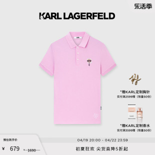 karllagerfeld卡尔拉格斐2023夏季纯棉短袖polot恤男老佛爷