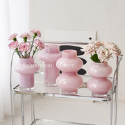 现代简约花瓶摆件客厅插花玻璃高级感中古复古法式ins风餐桌装饰