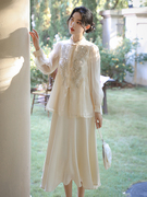 新中式民国风高级感小洋装白月光改良旗袍衬衫两件套装洋气减龄春