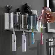 简约漱口杯刷牙杯挂墙式家用牙刷收纳盒情侣洗漱套装三口之家牙缸