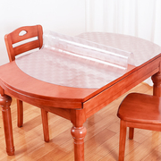 椭圆形折叠餐桌家用pvc透明软，玻璃桌垫防水防烫防油免洗塑料桌布