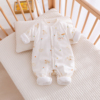 婴儿连体衣秋冬款夹棉棉衣棉服哈衣爬服纯棉6-12个月宝宝衣服