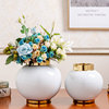 定制软装饰品白色花瓶器简约现代陶瓷工艺北欧水培干花花插创意摆