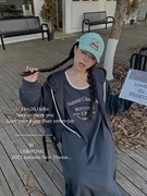 W家 秋装减龄字母无袖连衣裙+连帽卫衣外套套装女29289