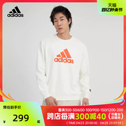 adidas阿迪达斯2024男子运动休闲印花logo百搭针织圆领套衫HZ3024