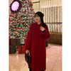 MYOU自制 新年红色大衣外套女150小个子气质新中式羊毛双面呢大衣