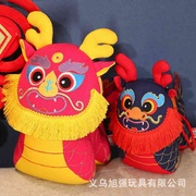 国风布艺中国龙公仔(龙，公仔)创意，民俗龙年吉祥物玩偶毛绒玩具