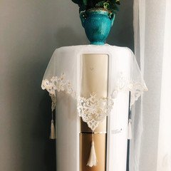 韩式蕾丝绣花立式空调防尘罩圆柱空调小家电床头柜电脑防尘盖布