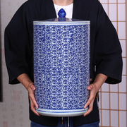 复古普洱茶叶罐陶瓷青花瓷，茶饼大号密封储物罐水缸，存储茶叶包装盒