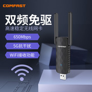 comfastcf-822ac台式电脑wifi接收器650m双频，usb无线网卡5g笔记本，外置免驱电竞远距离无线接收器wifi发射器