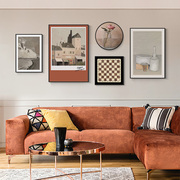 轻奢客厅装饰画组合沙发背景墙挂画抽象画，文艺风景v壁画欧式墙画