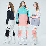 漂途单板滑雪服帽衫套装男女款，冬季防风防水保暖加厚双板滑雪套装