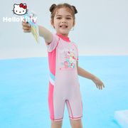 Hellokitty儿童泳衣温泉泳装夏季2022女童中大童连体专业泳衣