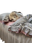 ins田园碎花蕾丝公主床裙四件套全棉少女1.5m1.8米被套床单三件套