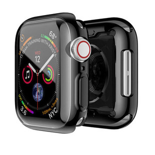 适用applewatch保护壳s7全包电镀tpu苹果手表iwatch6435se7软，硅胶透明s6s5保护套454241mm智能配件