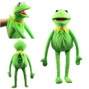科密特青蛙手偶公仔书包绿色，青蛙毛绒玩具大手偶腹语表演道具