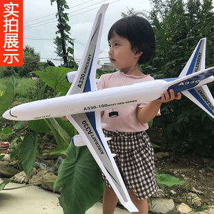 68厘米超大号飞机玩具仿真模型，飞机客机声光，惯性拼装男孩儿童耐摔