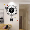 摇摆客厅挂钟创意蝴蝶，装饰静音时钟艺术，个性石英壁钟时尚简约钟表